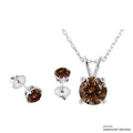 Fancy Brown 2 Carat Solitaire Set Made With SWAROVSKI ZIRCONIA